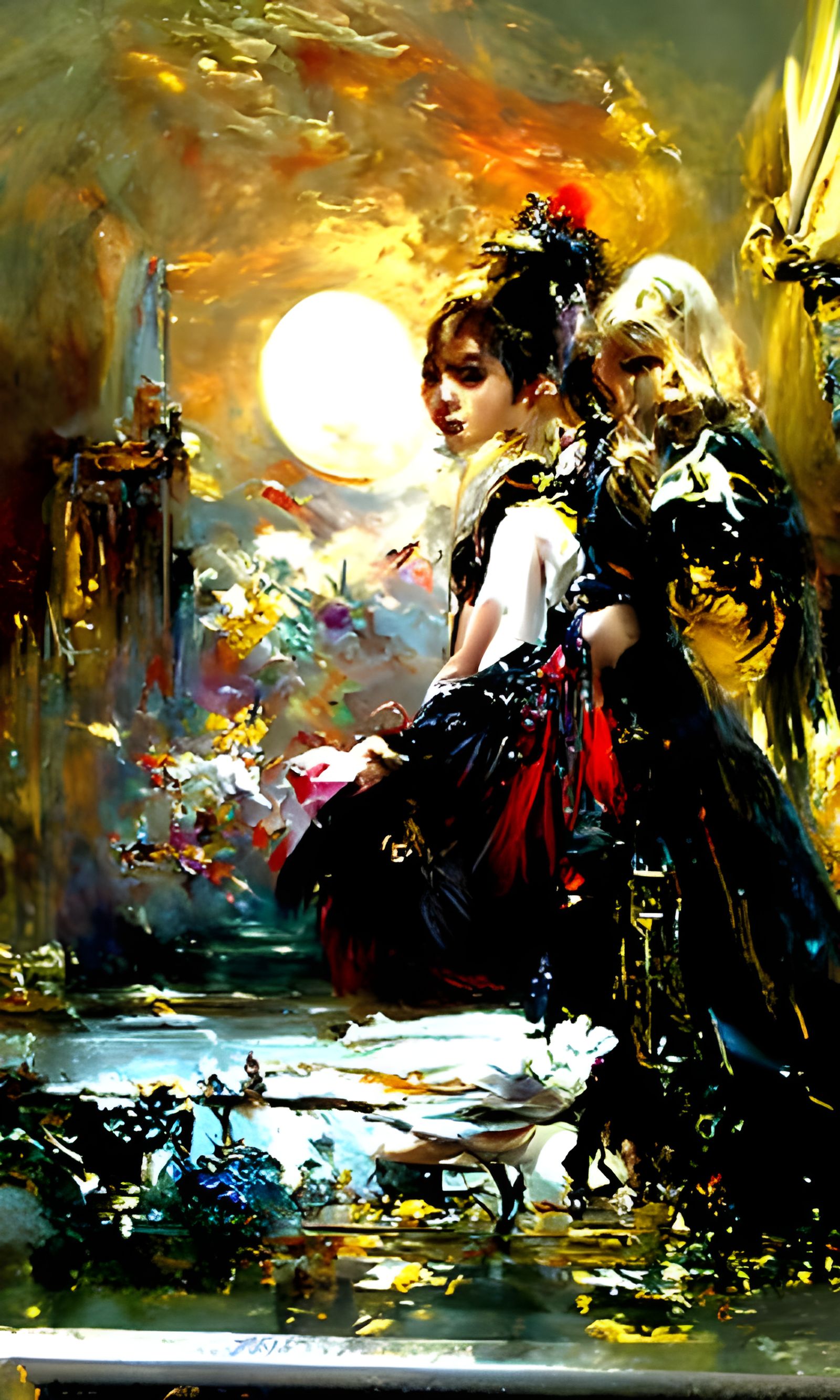 Gothic Moonscape in Film Noir Style