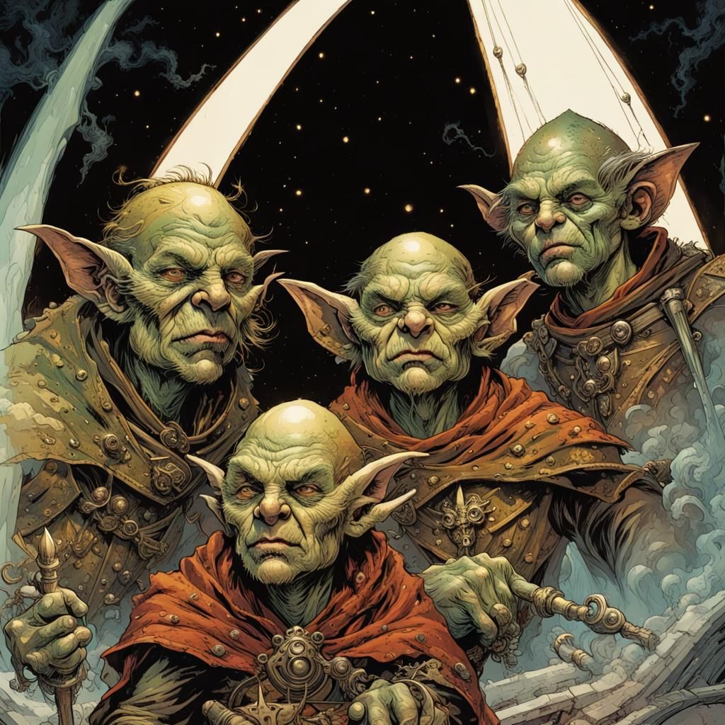 Medieval Goblins in a Spaceship: Comic Book Art