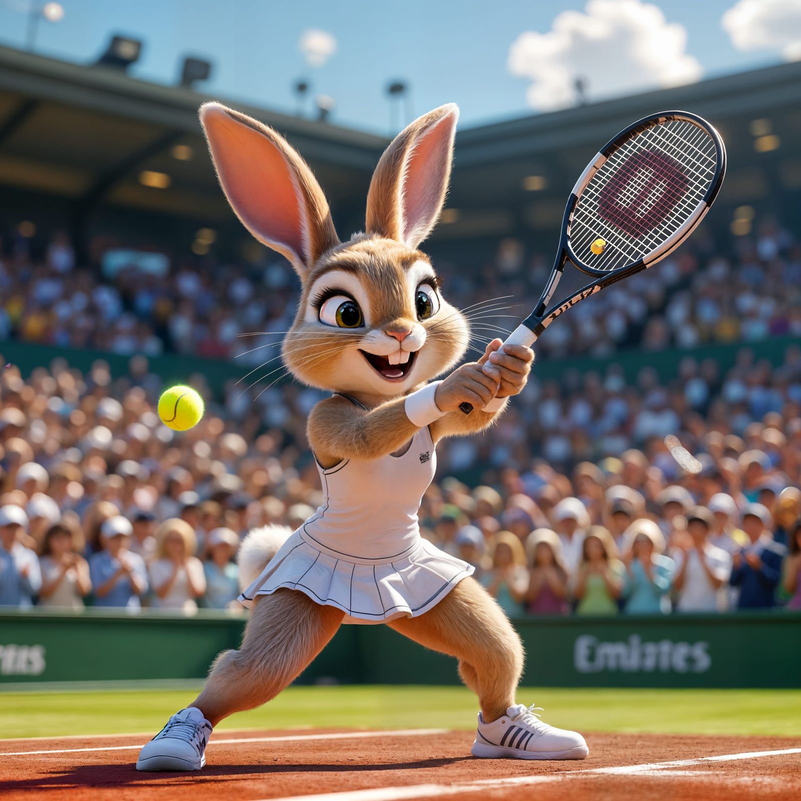 Athletic Bunny Wins Wimbledon in Disney 3D Style