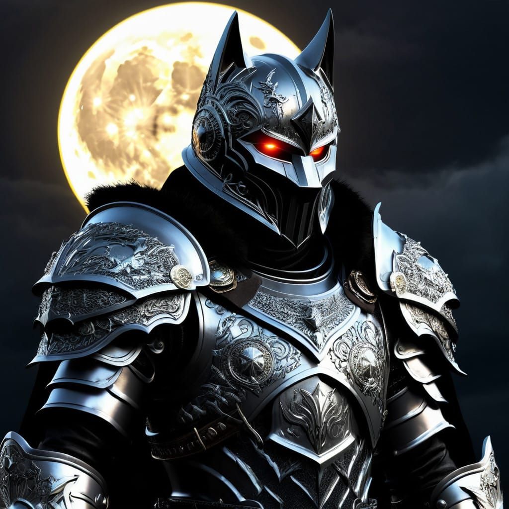 Gothic Dark Fantasy Knight in Radiant Moonlight