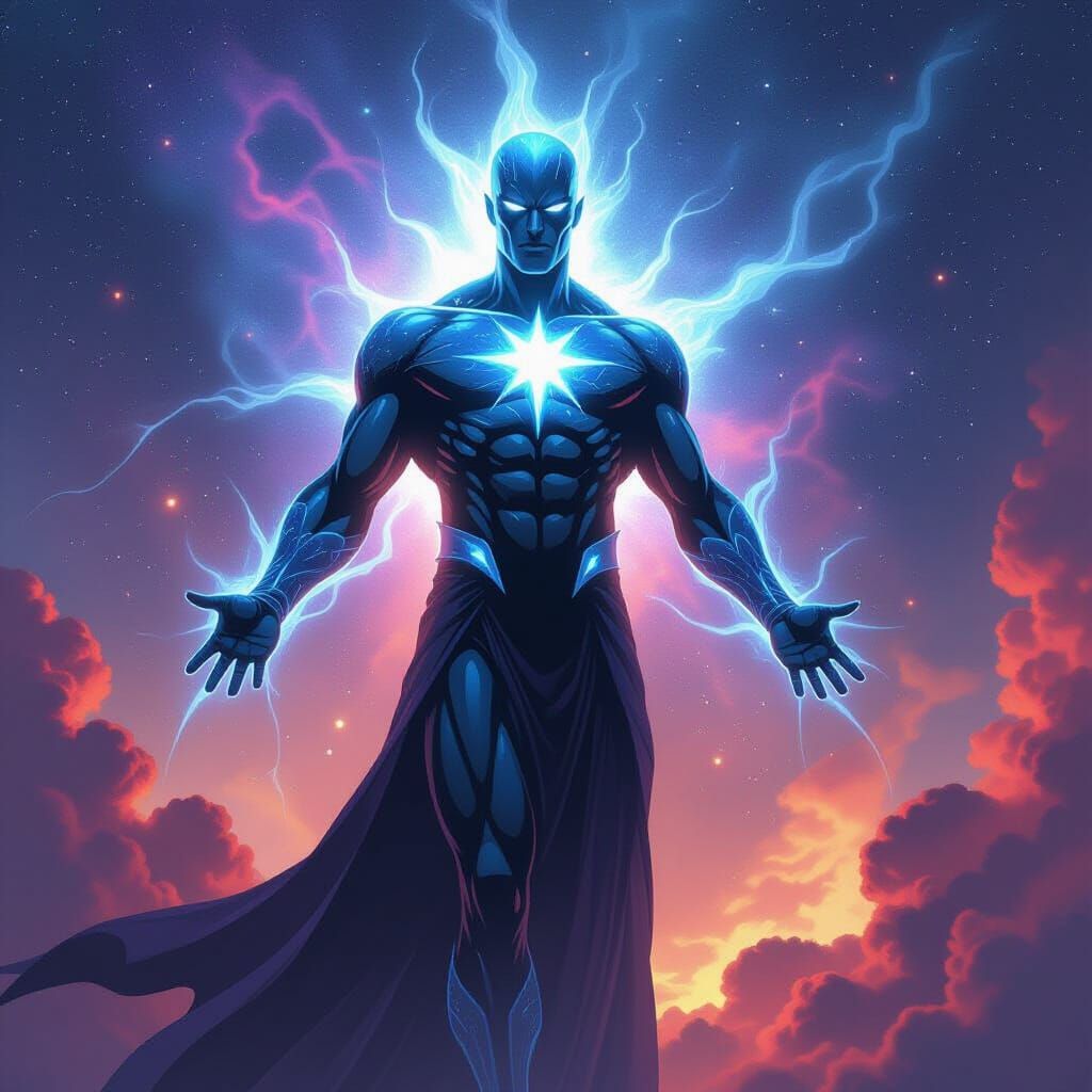 Ethereal Celestial Being in Epic Comic Book Art