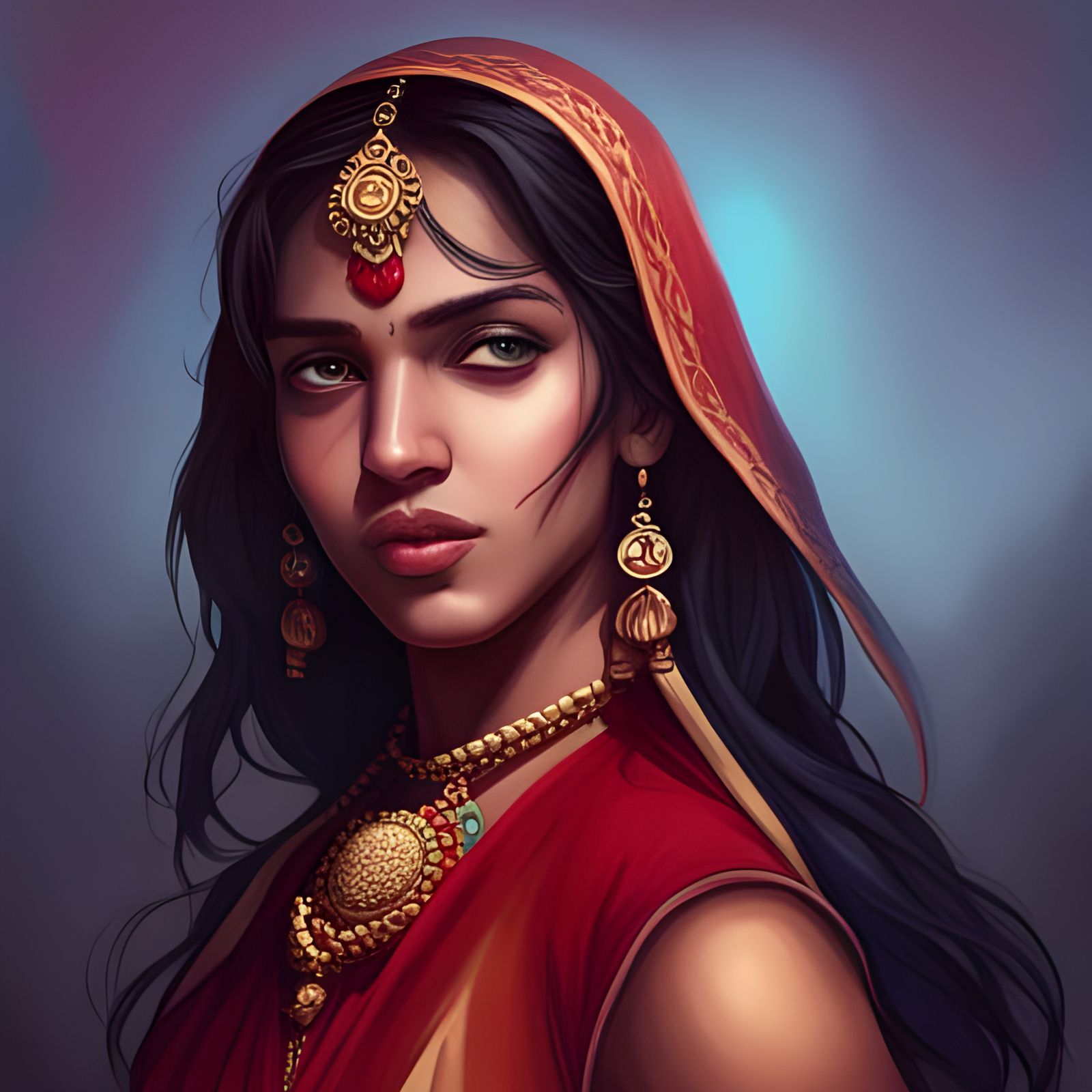 Indian Teen Portrait in Artgerm Style