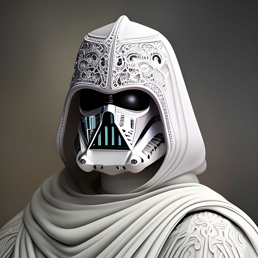 White Darth Vader: Rococo Filigree Portrait