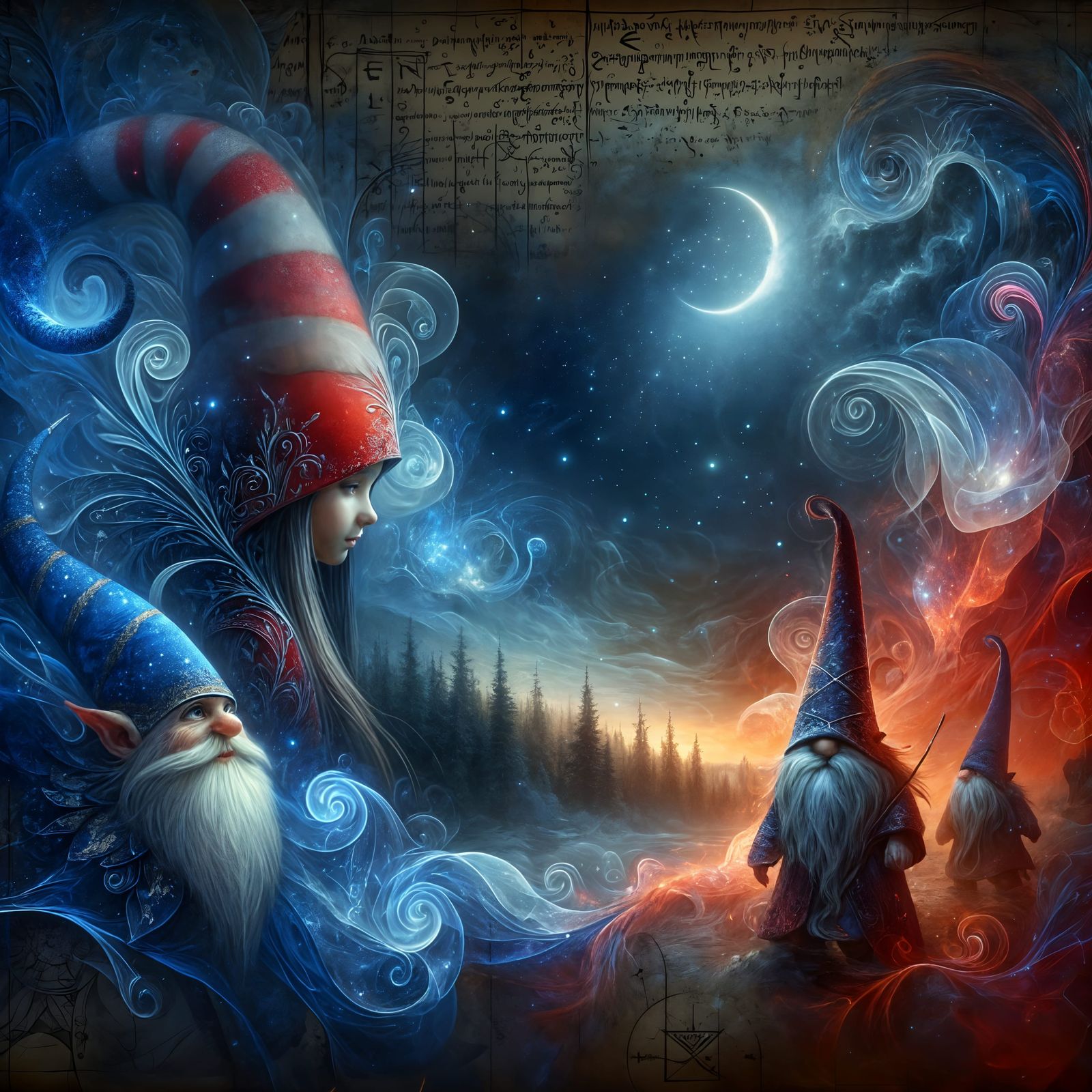 Ethereal Encounter in a Whimsical Alchemical Realm