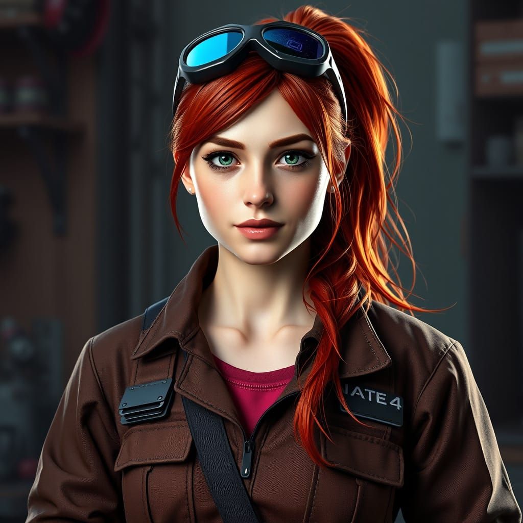 Gadget Hackwrench as Adult Woman in Dramatic Portrait