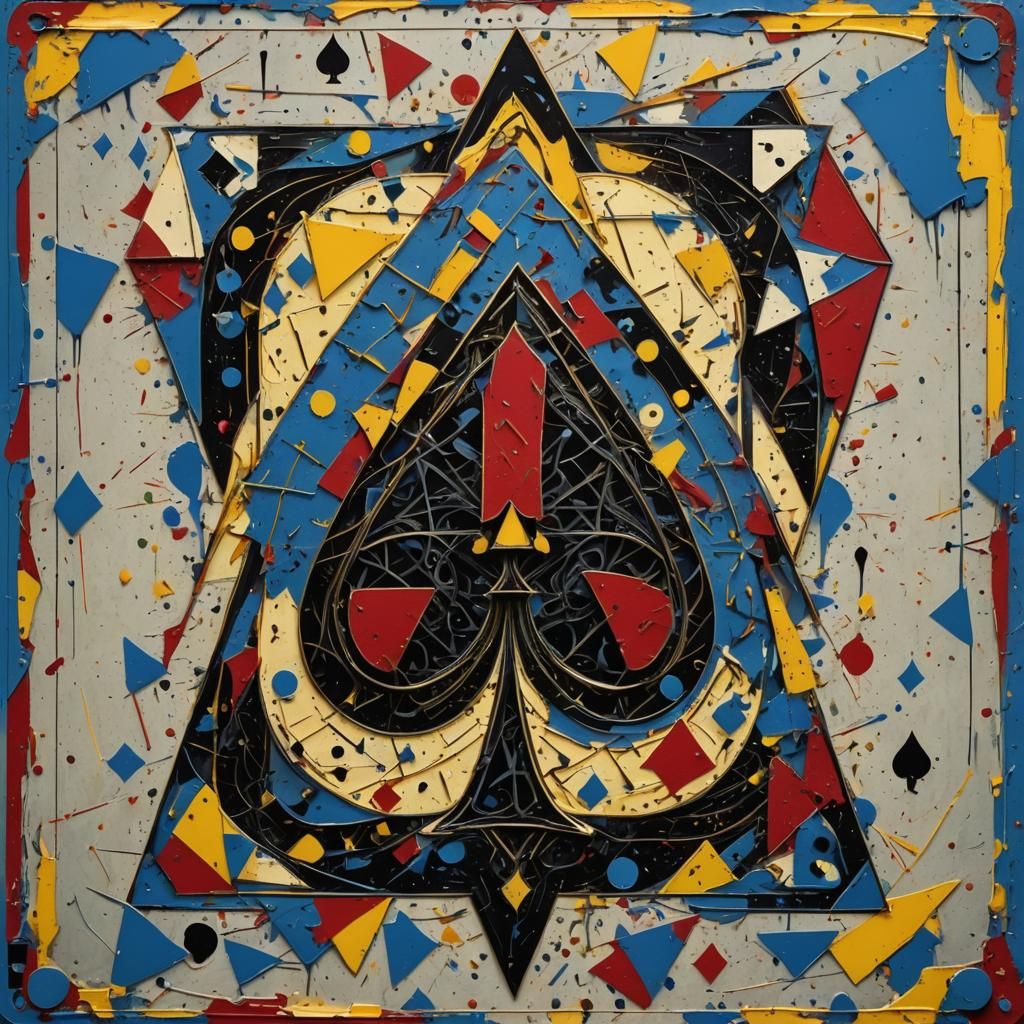 Abstract Jack of Spades in Geometric Pop Art