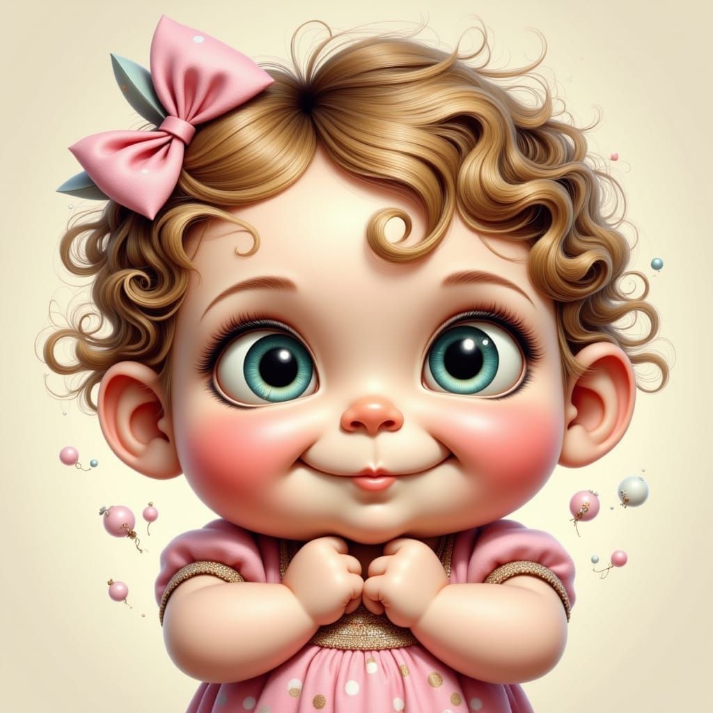 Ultra Cute Baby Girl in Bohemian Whimsy Style