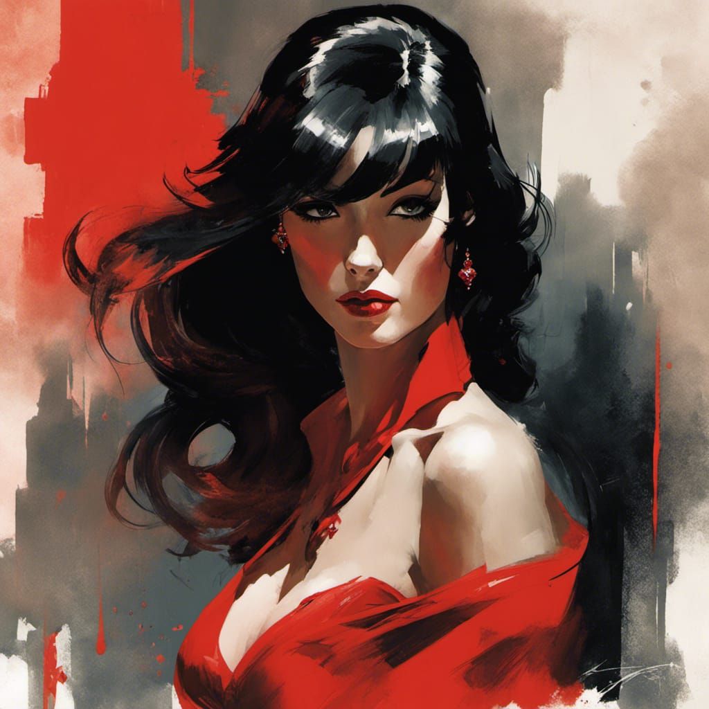 Noir Femme Fatale Portrait in 1940s Style