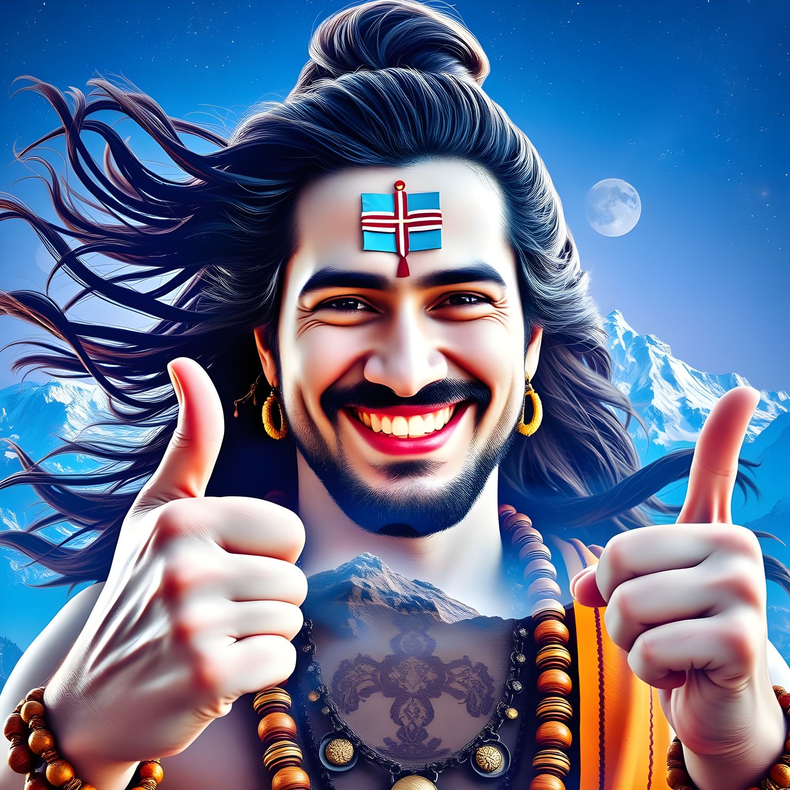 Humorous Shiva Double Exposure Digital Art