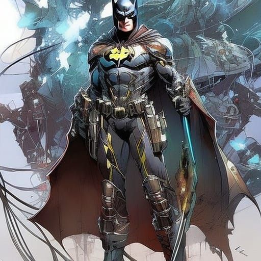 Anime Baby Batman Portrait in Digital Art Style