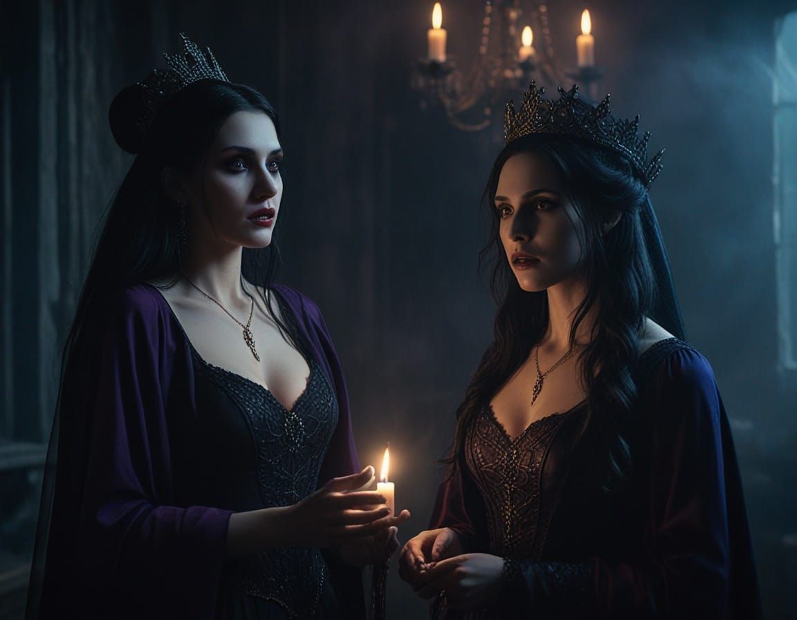 Vampire Queen and Consort: Gothic Romanticism Portrait