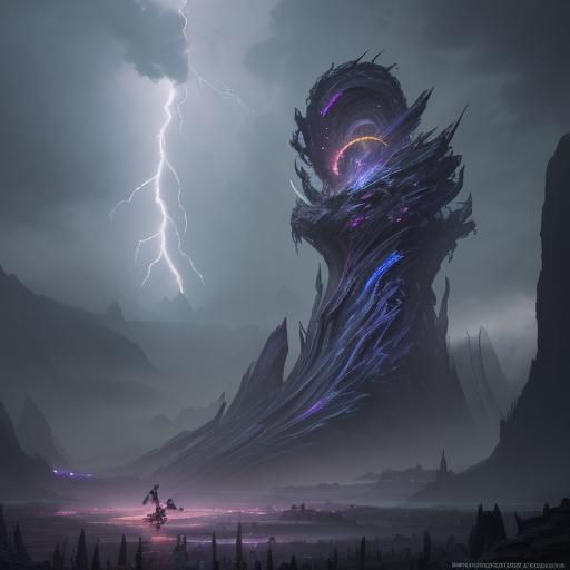 Lightning Woman: Detailed Fantasy Concept Art