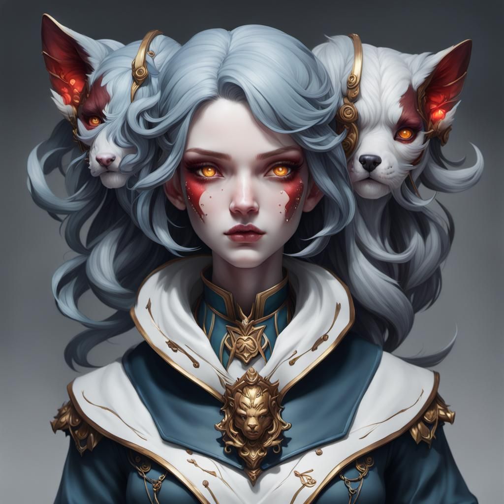 Three-Headed Porcelain Doll Portrait in Unreal Engine 5