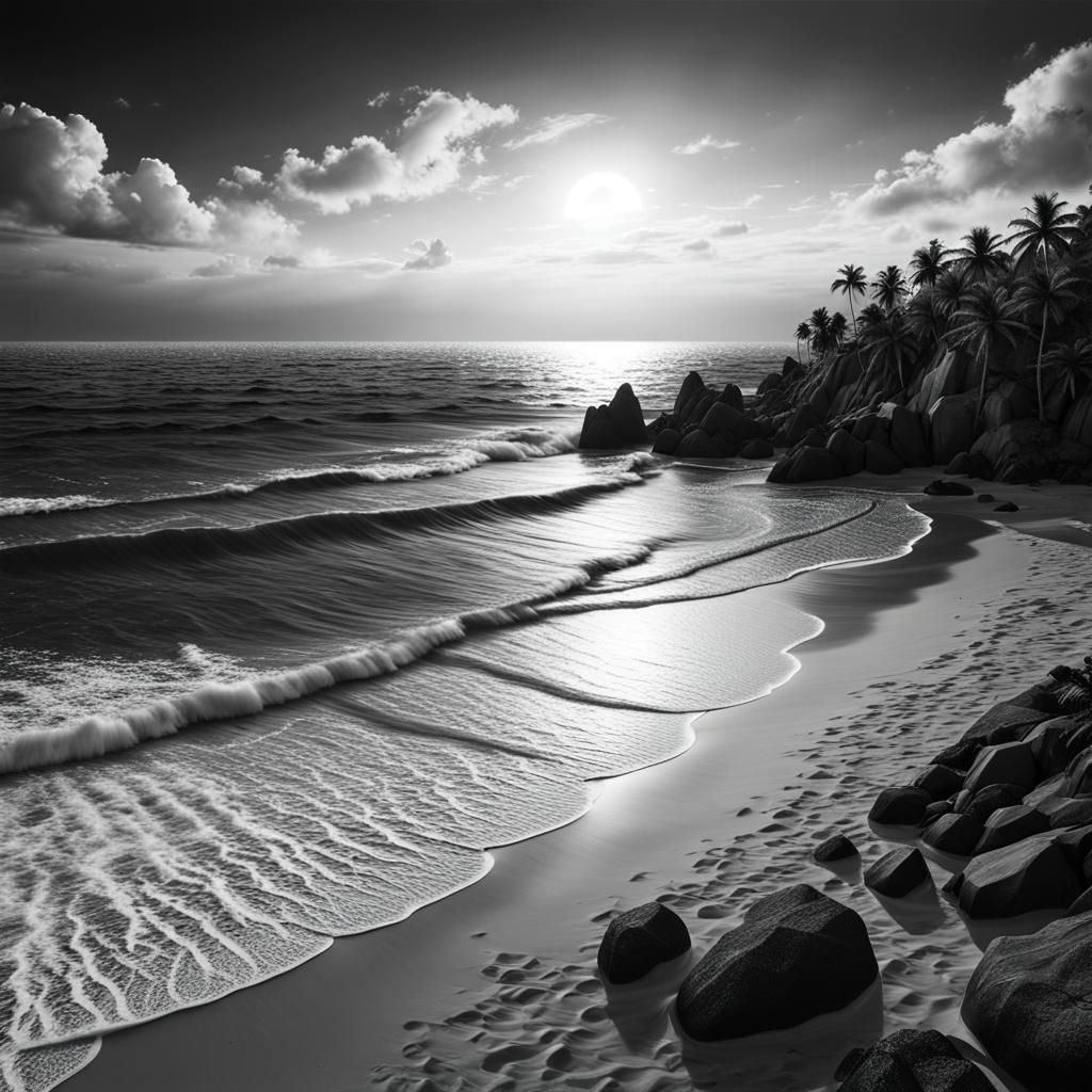 beautiful sunset by the beach