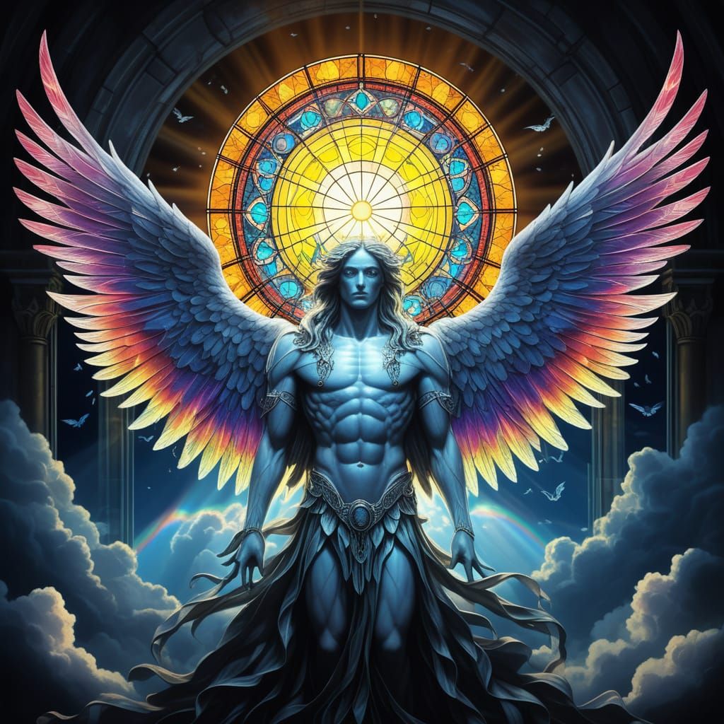 Ethereal Angel of Neon Light