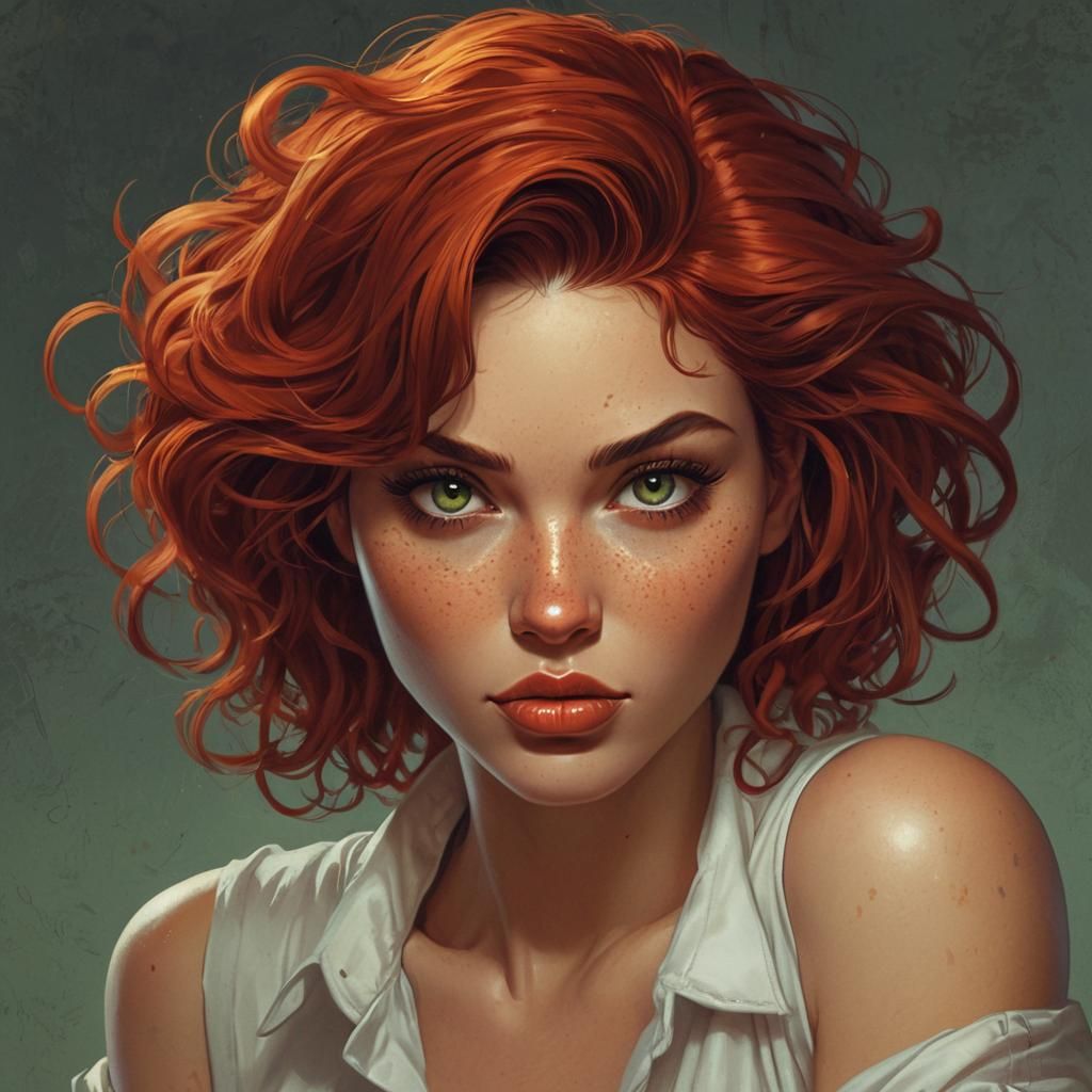 Retro-Futuristic Pin-Up Illustration of a Woman