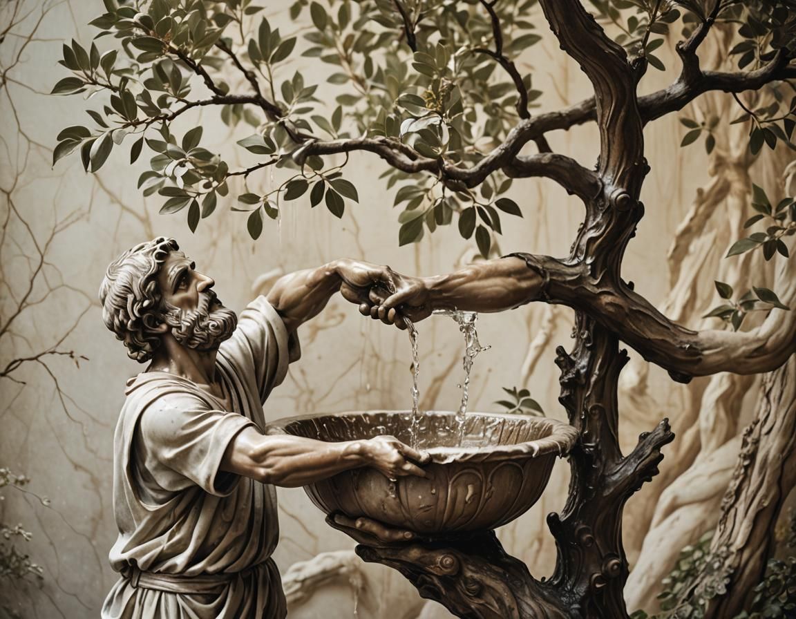 Plato's Marble Garden: A Classical Realism Sculpture