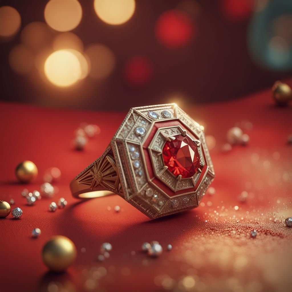 Vintage Art Deco Diamond Ring Christmas Gift