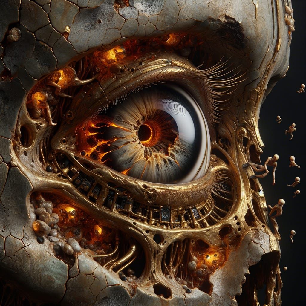 Biomechanical Eye Socket in Fractured Brass and Fossilized B...