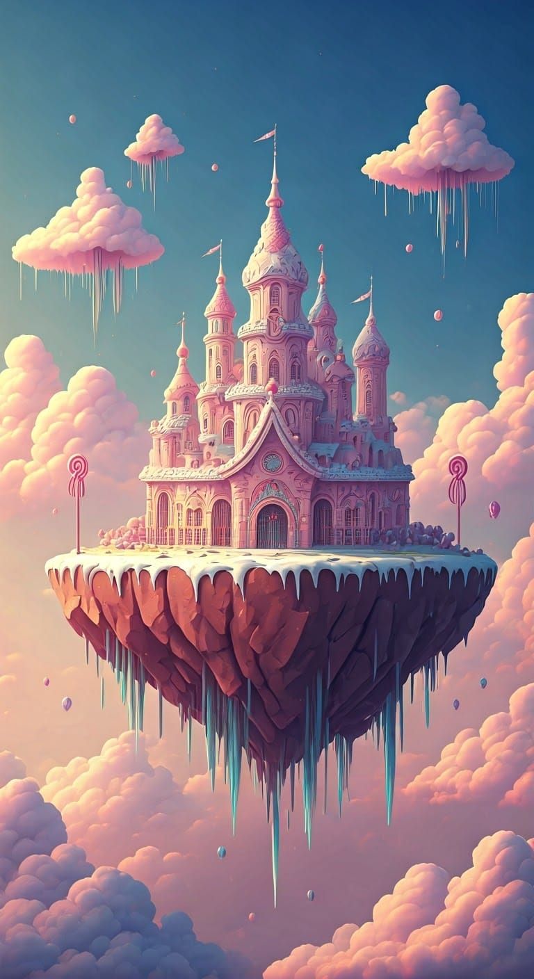Ethereal Marshmallow City in the Clouds