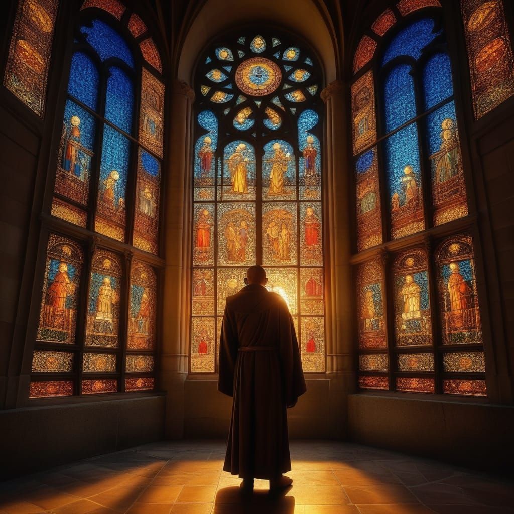 Baroque-Inspired Cathedral Scene at Golden Hour