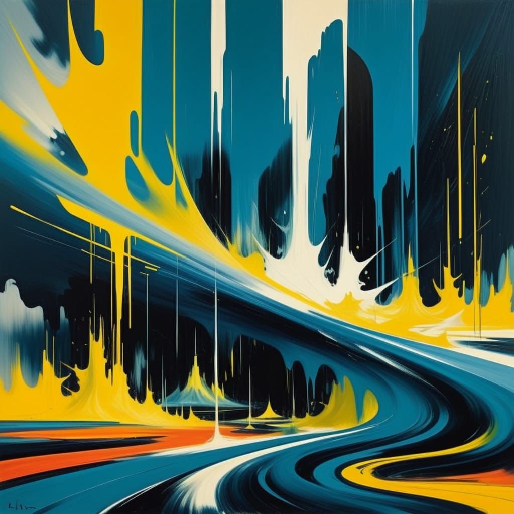 Abstract Expressionism: Chaotic Symphony of Shapes