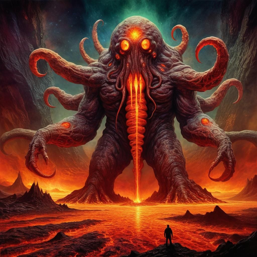 C'thalpa: Lovecraftian Magma Horror in Mixed Media