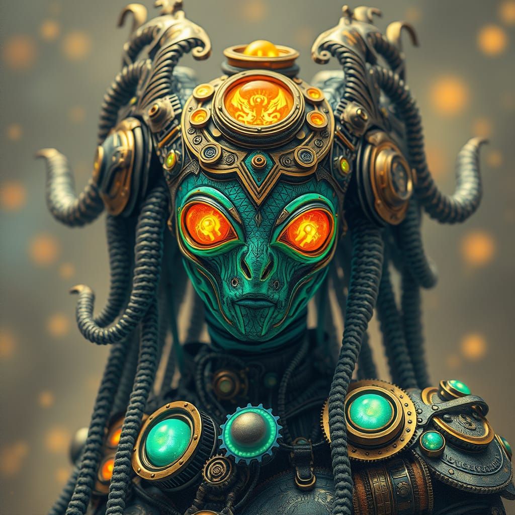 Cyber Osiris Emerges from Chlamydomonas in Steampunk Bioceno...