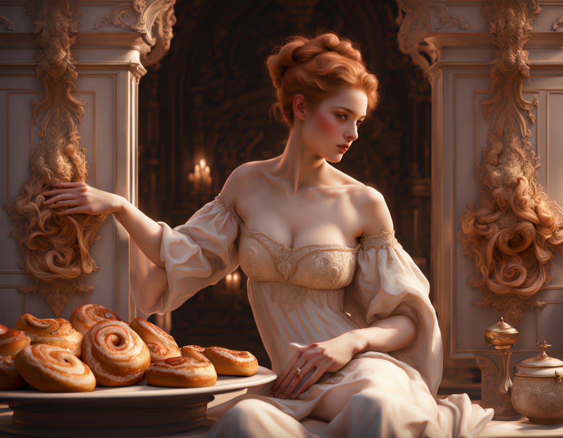 Mythological Goddesses Baking with Dragon Fire