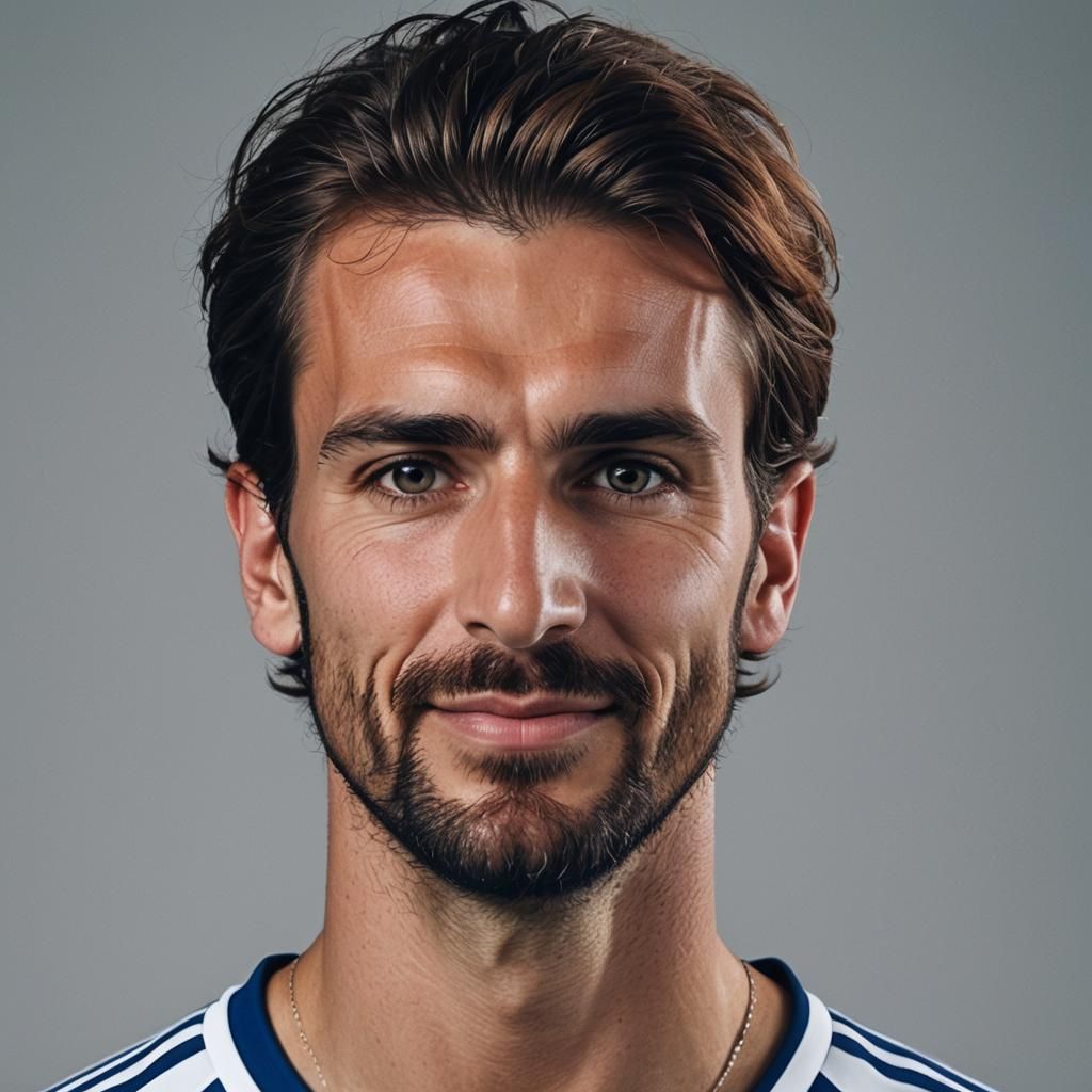 Italian Soccer Player Portrait in Studio Lighting