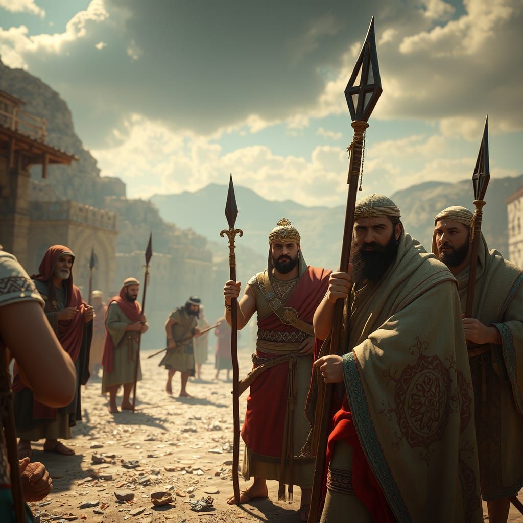 Epic Battle Scene in 3D Game Cinematic Style