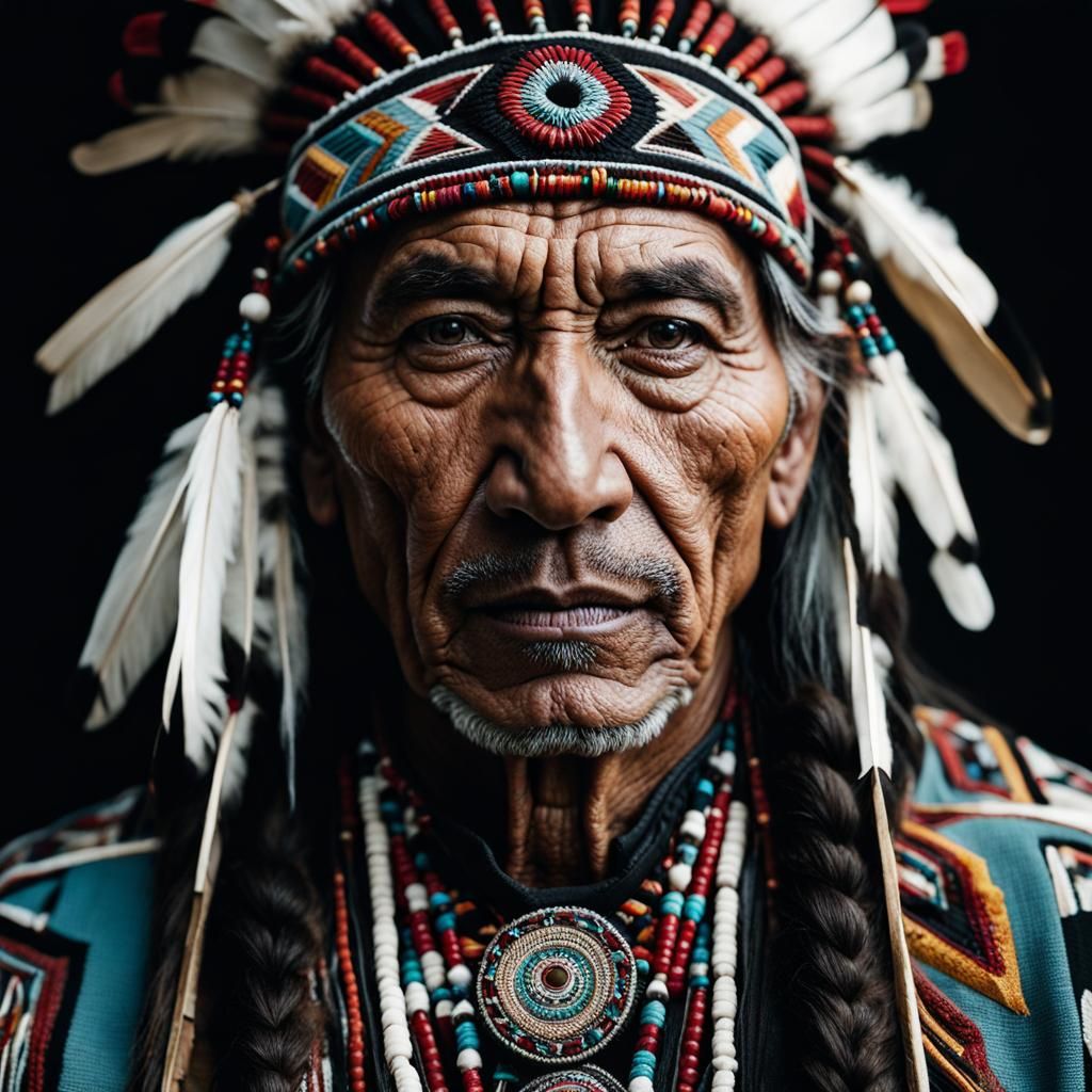 Native American Costume with Needlepoint Embroidery