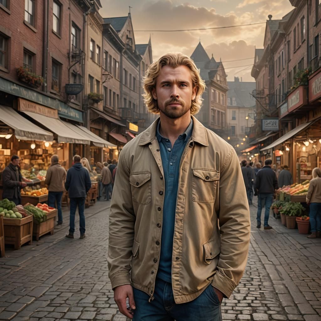 Man in Marketplace: Fantasy Concept Art