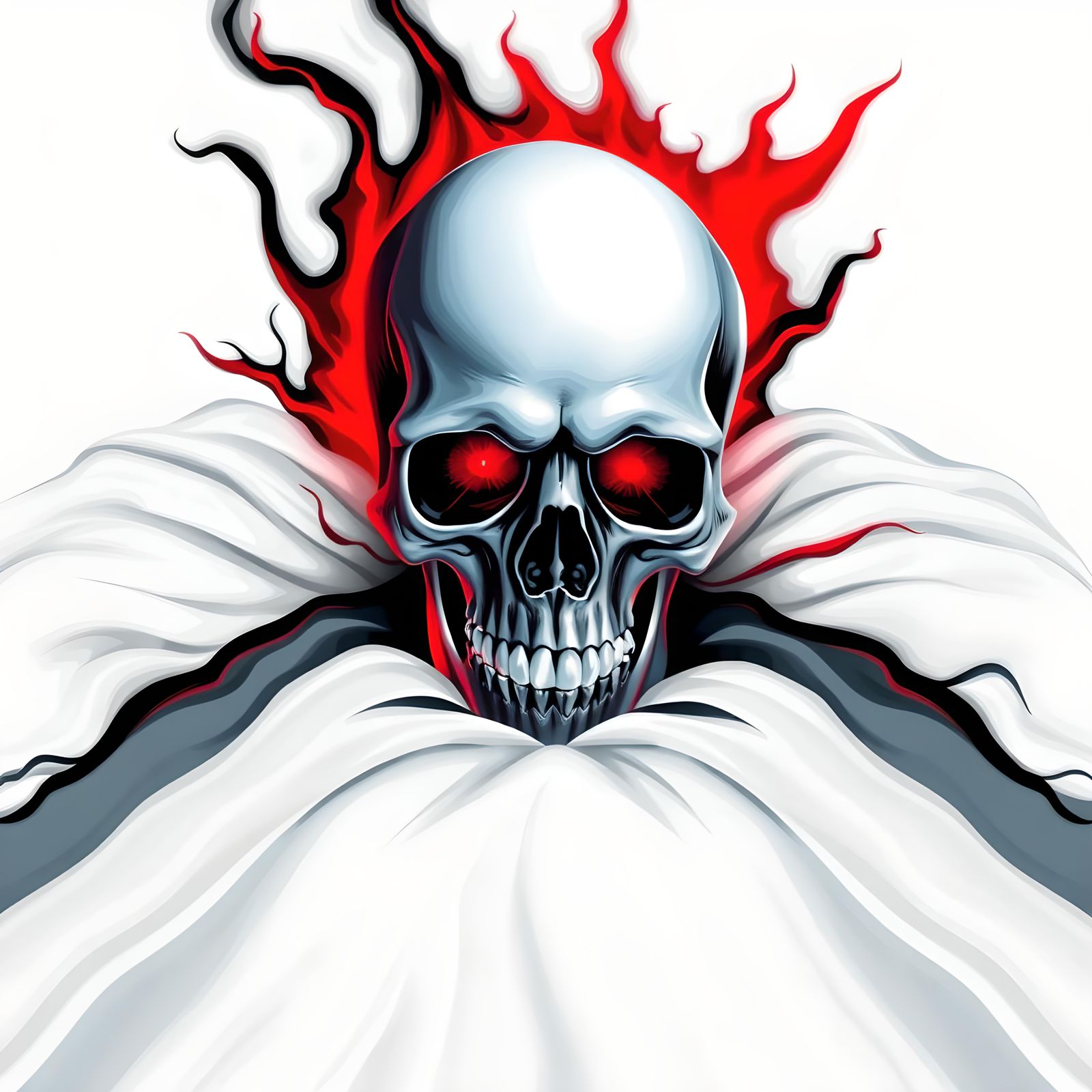 Fiery Skull: A Blaze of Color