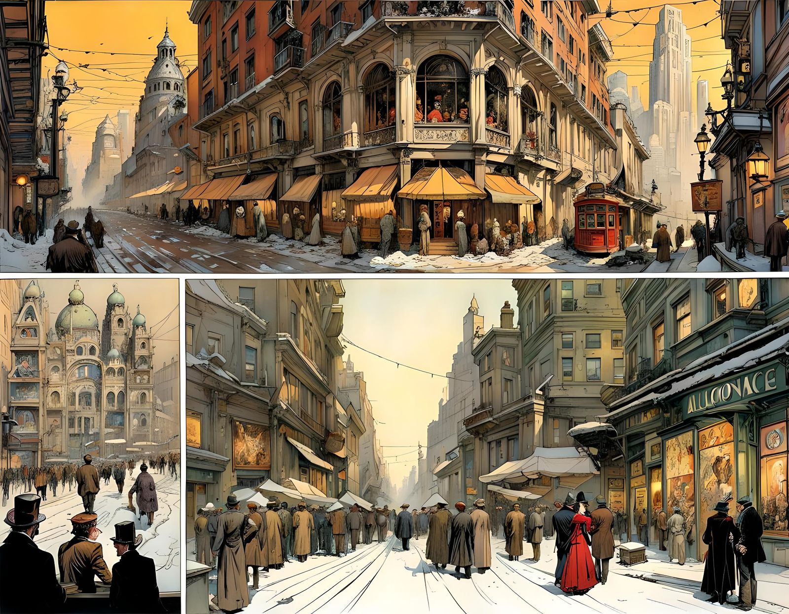 Art Nouveau Comic Book Pages Inspired by Clue