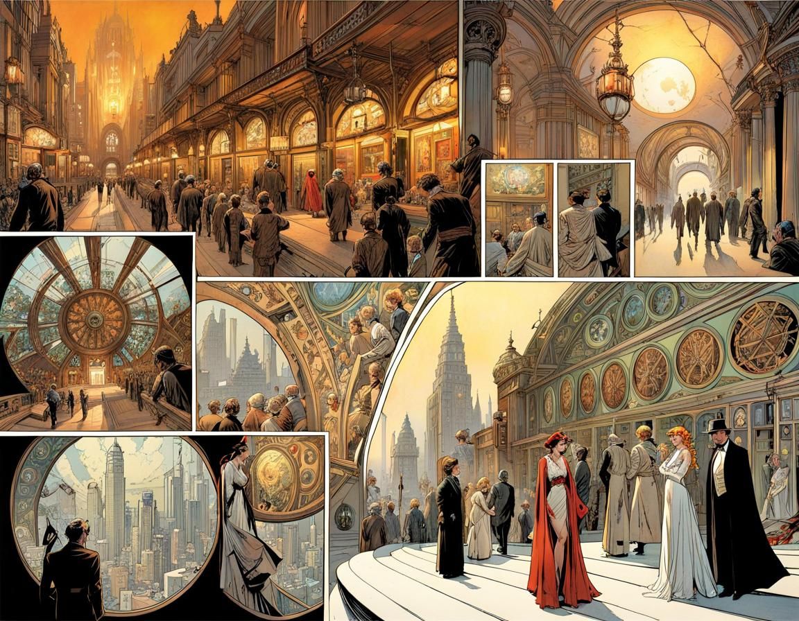 Art Nouveau Comic Book Pages