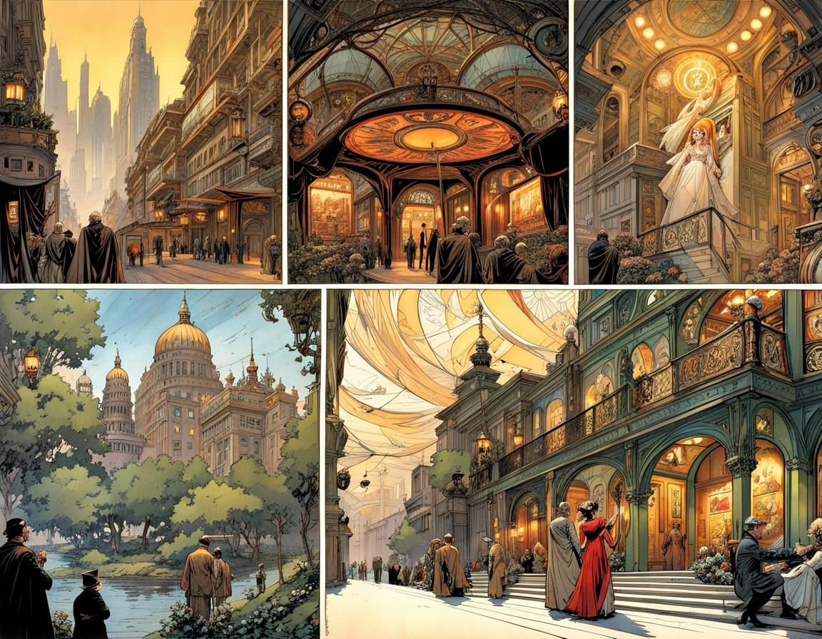 Art Nouveau Comic Book Pages by Doran and Kaluta