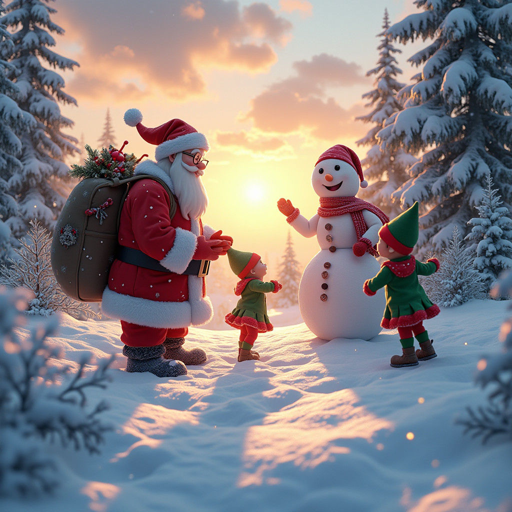 Magical Winter Wonderland: Coloring Book Christmas Scene