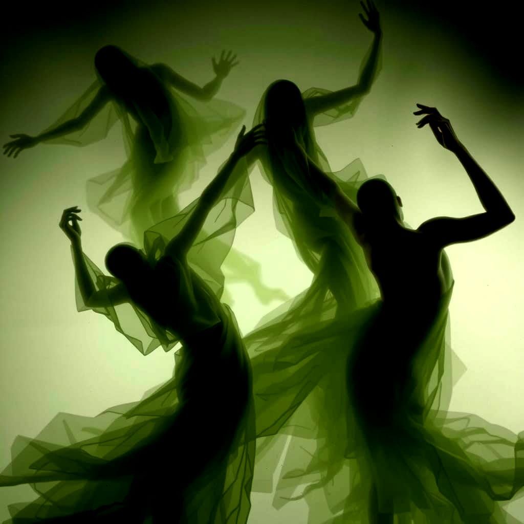 Wispy Figures Dance in a Circle