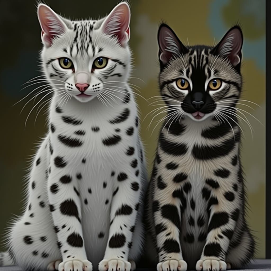 Whimsical Kitten Duo in Sunlit Room