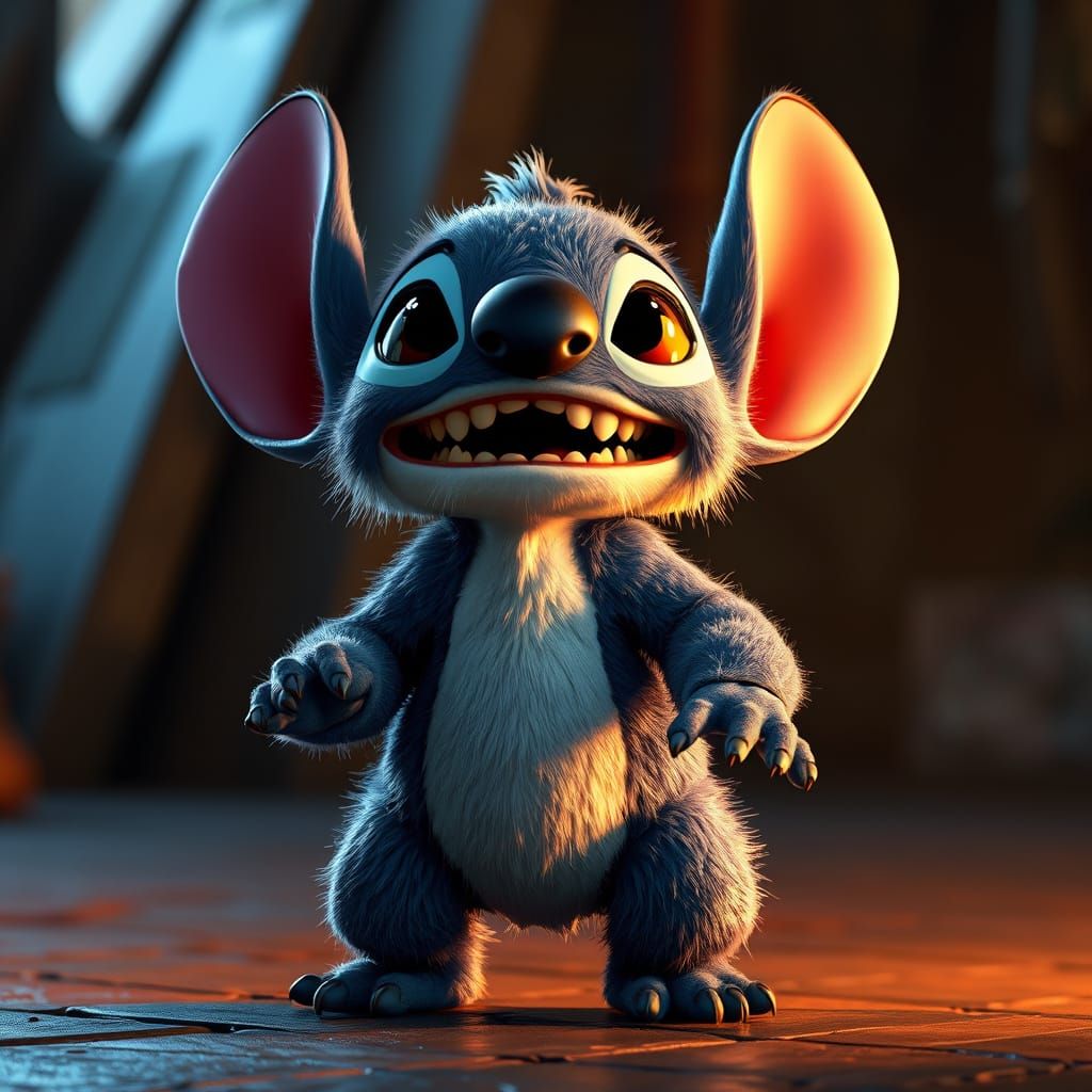 Ultra-Realistic Stitch in Epic 3D Pose