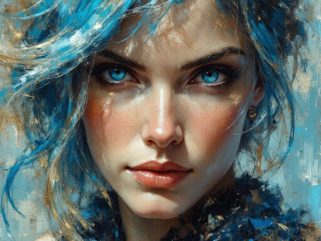 Exotic Icepunk Yeti Portrait in Retro Futuristic Style