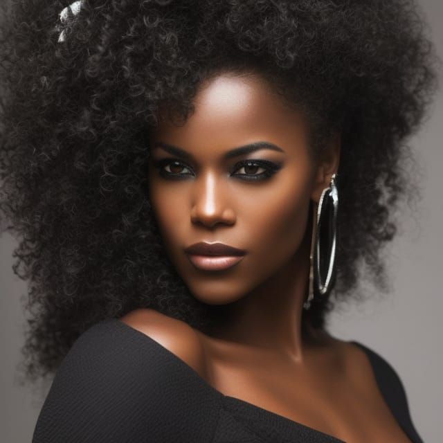 Beautiful Afro-American Woman with Stunning Features