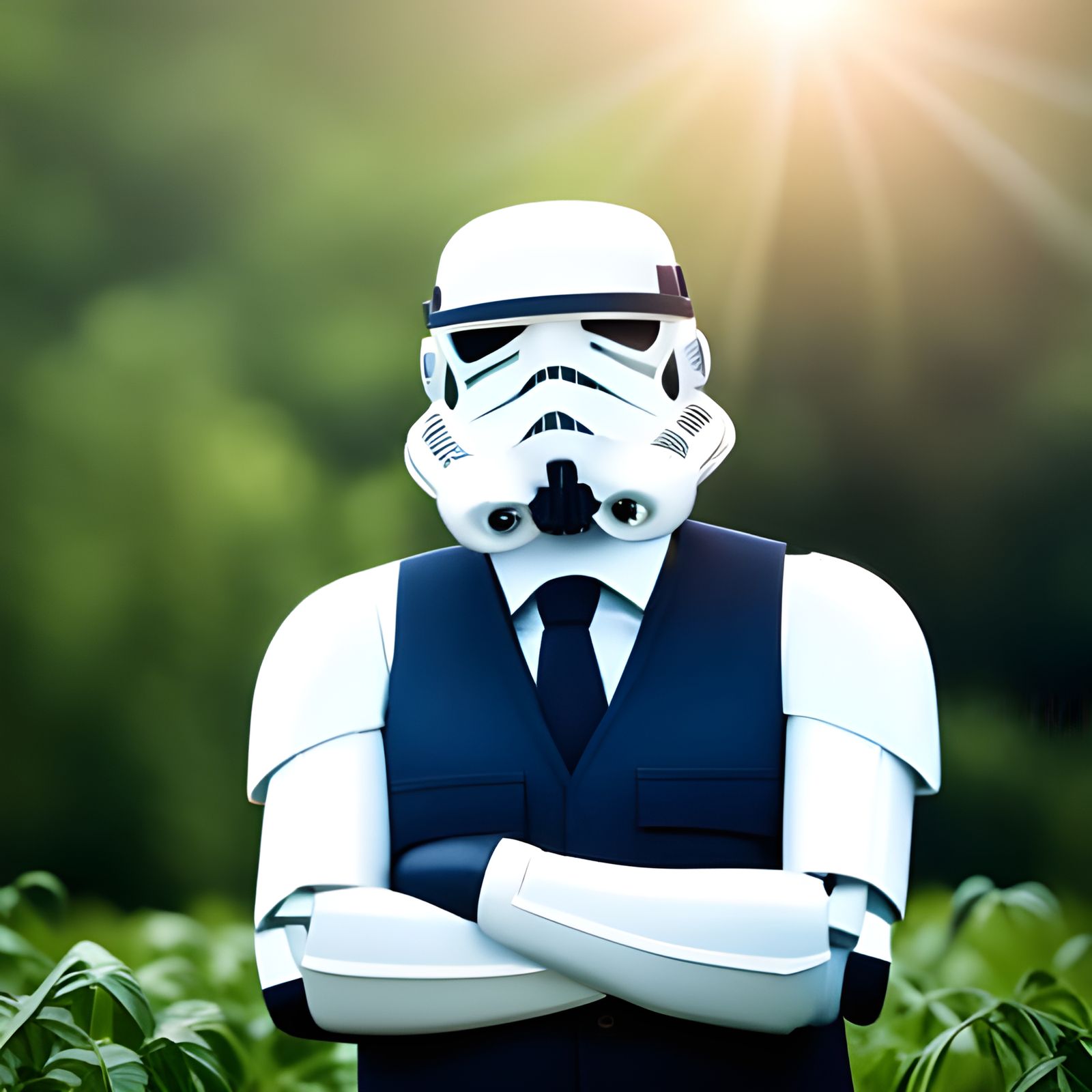 Stormtrooper Farmer in Sunny Field