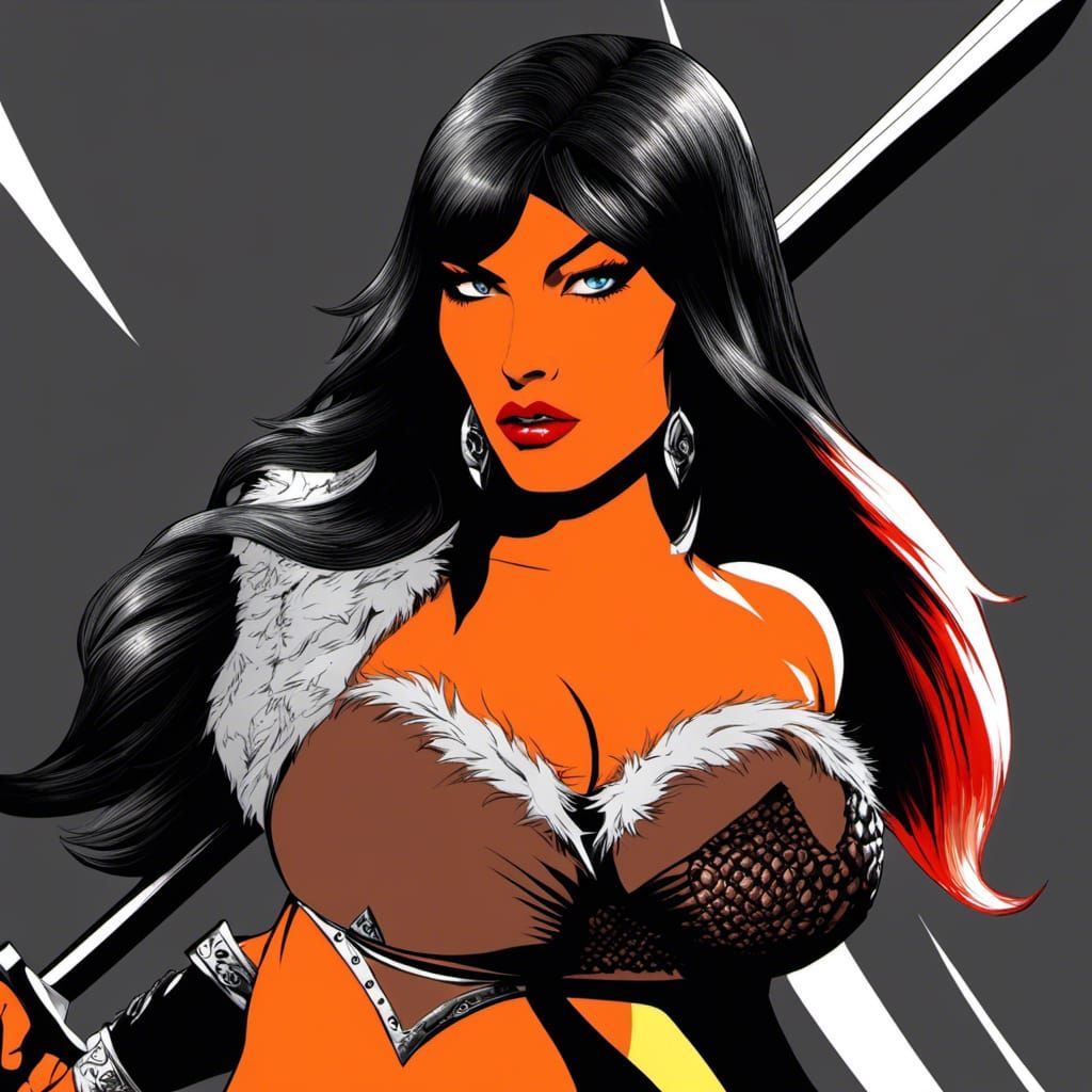 Red Sonja: Voluptuous Barbarian in Photorealistic Style