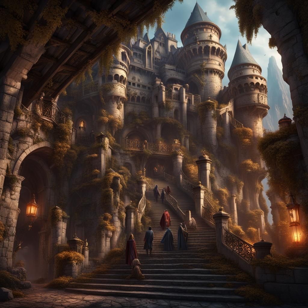 Fantastical Castle with Intricate Details