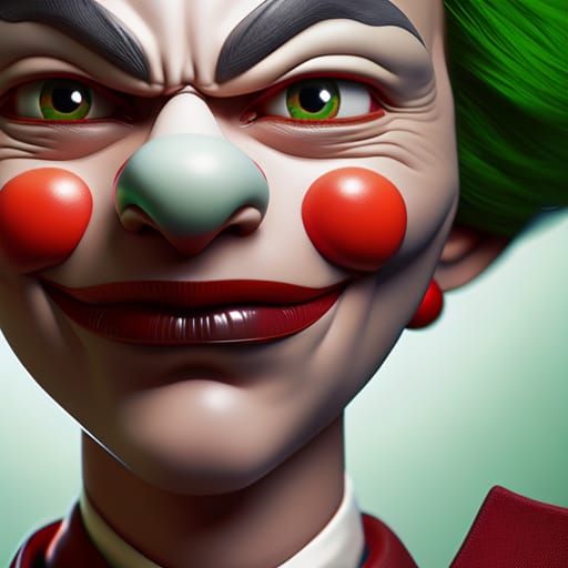 Retro Cartoon Clown Character Portrait