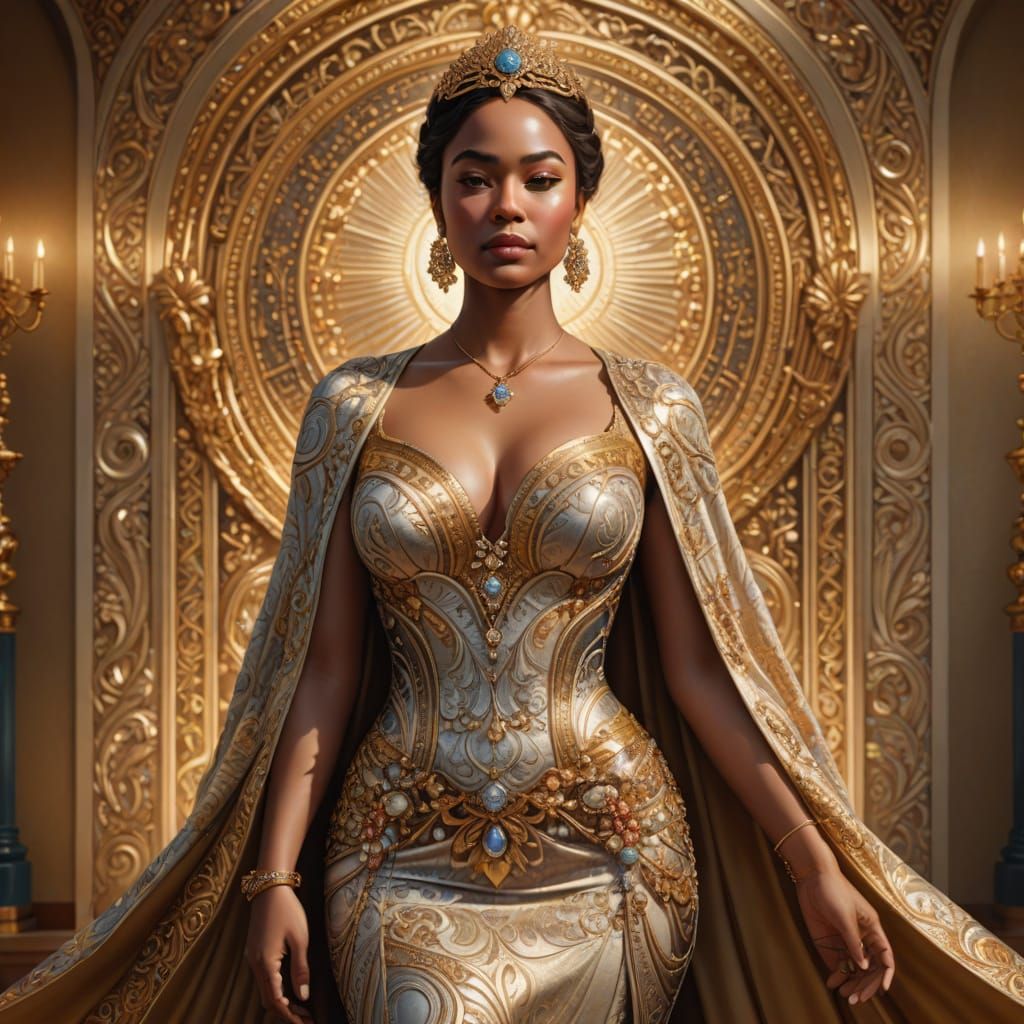 Divine Woman Portrait in Hyper-Realistic Digital Art