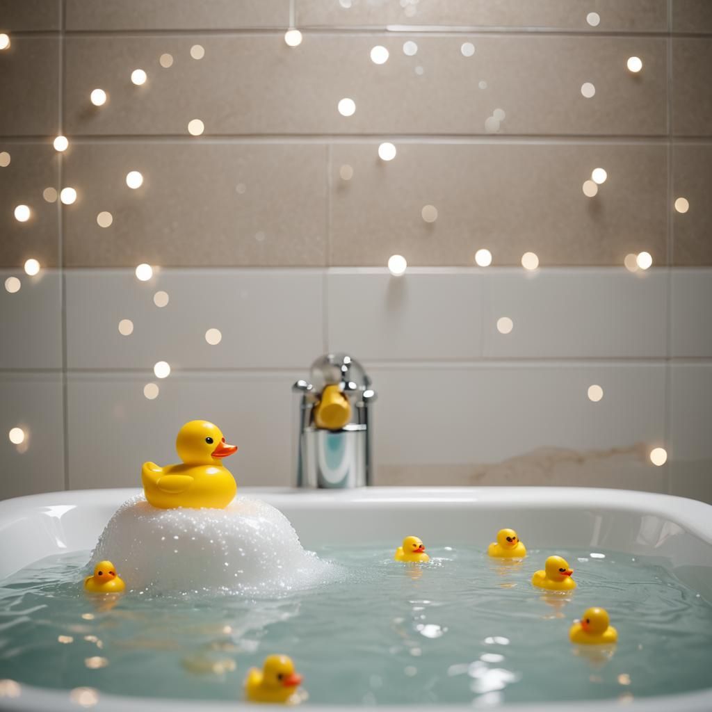 Rubber Duck in Bathtub: Professional Photography