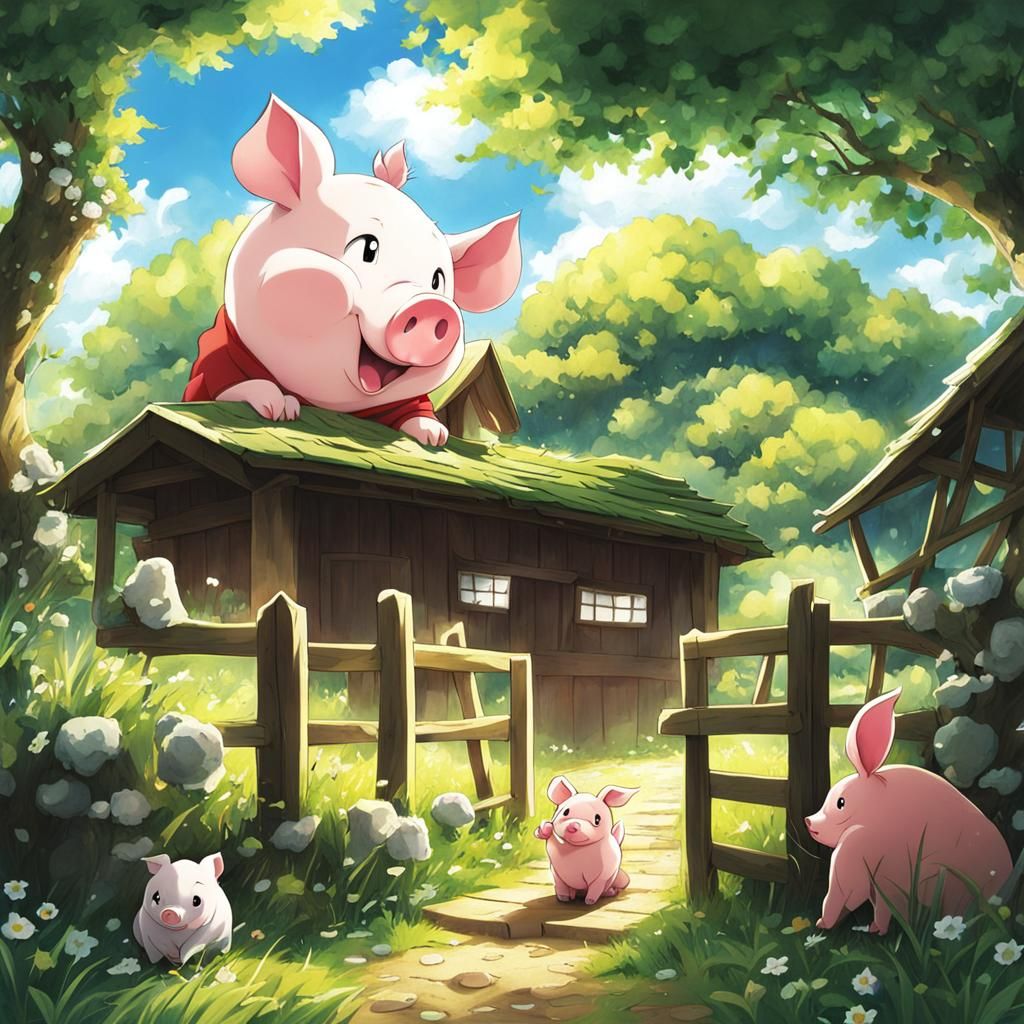 Anime Style Piglet: Japanese Manga Art